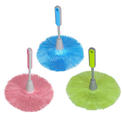 3 Pack Fluffy Microfiber Delicate Kitchen Duster Laptop Keyboard Brush Computer Screen Cleaner Tool Mini Dusting Wand (Blue, Green, Pink) - view 2