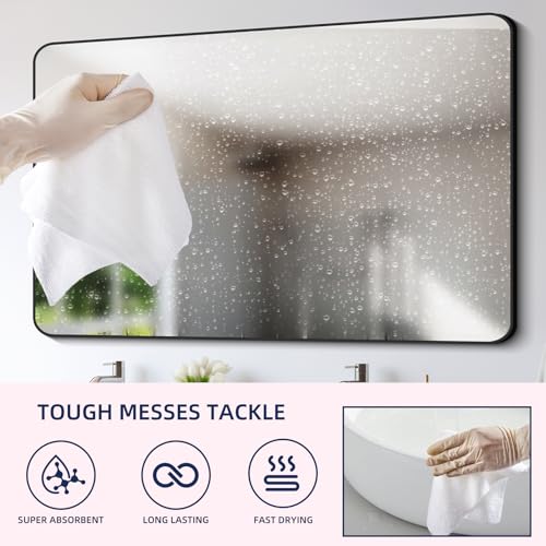 & PLUSH Microfiber Cleaning Cloth Roll - 85 Pack, Tear Away Microfiber Towels, 12" x 12", Reusable, Washable, Streak Free, Ultra Absorbent Dish Rags for Car, Home, Garage or Shop (White) - view 7