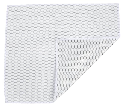 Lint-Free Microfiber Glass and Mirror Cleaning Cloths, White/Black (Set of 2) - view 4