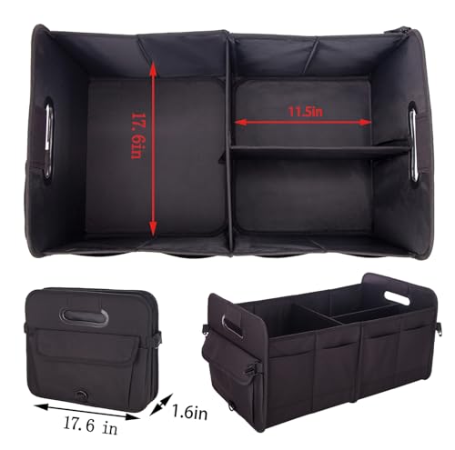 Trunk Organizer For Suv & Sedan,Car Organizers and Storage, Waterproof Collapsible & Adjustable Straps,70L Sturdy Car Organization for Car Accessories, Tools,Sundries,2-3 Compartment（Black - view 4