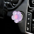 Bling Start Button Cover, Universal Car Accessories for Engine Start/Stop Resin Flower Starter Cover, Cute car Accessories for Women, Girls (Transparent Purple)
