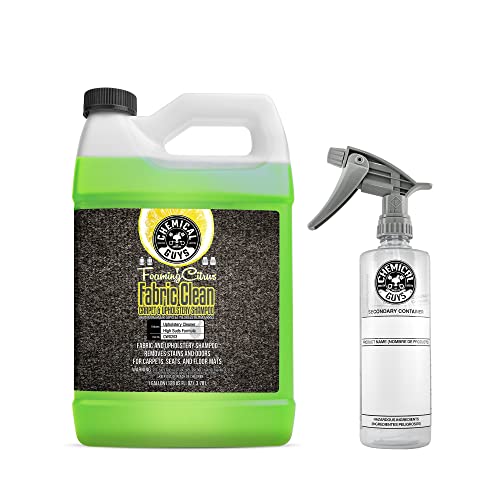 CWS203 Foaming Citrus Fabric Clean Carpet & Upholstery Cleaner (Works on Car Carpets, Seats, Floor Mats & More), 128 fl oz (1 Gallon) with 16 oz, Spray Bottle (2 Item Bundle)