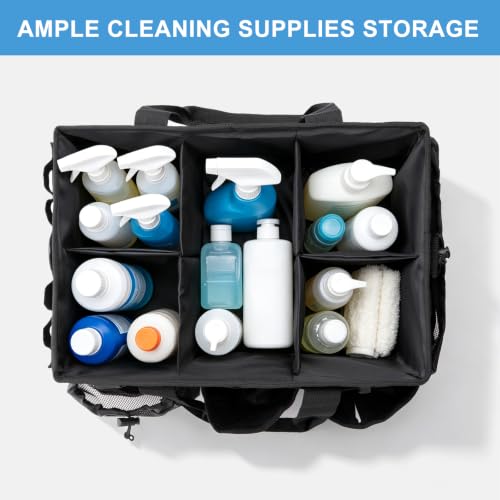 Large Cleaning Caddy Organizer, Adj Straps & Board Dividers - view 4