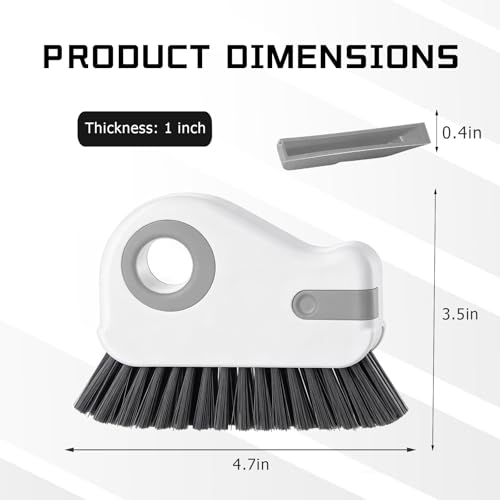 2 PCS 2 in 1 Groove Cleaning Brush, Multifunctional Window Track Cleaner with Hidden Scraper, Hard Bristle Grip Brush Sliding Door Cleaning Tool for Vehicle Home Office (Gray) - view 2