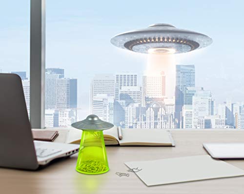Genuine Fred Filing Saucer Paperclip Dispenser UFO Holder with Cow Paperclips, Space Themed Desktop Organizer Fun and Functional Desk Accessory for Home and Office - view 3