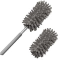 Duster for Cleaning, 10-29" Extension Pole, 2 Washable Heads, Grey