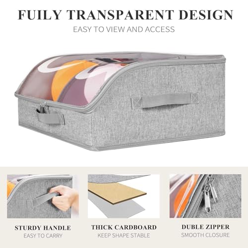 Hat Organizer for Baseball Caps, Large Hat Storage Box for Closet, Gray - view 7