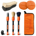 7PCS Car Interior Detailing Kit,Leather Cleaning Set,Orange/Brown