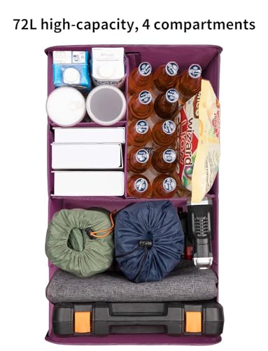 Car Trunk Organizer for SUV 72L Large Capacity 4 Compartment - view 4