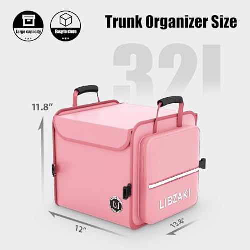 LIBZAKI Car Trunk Storage Organizer, Collapsible Trunk Storage Box for Car Truck SUV-Pink - view 6