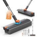 3 in 1 Floor Scrub Brush with Long Handle & Squeegee Tweezer: Up to 54"