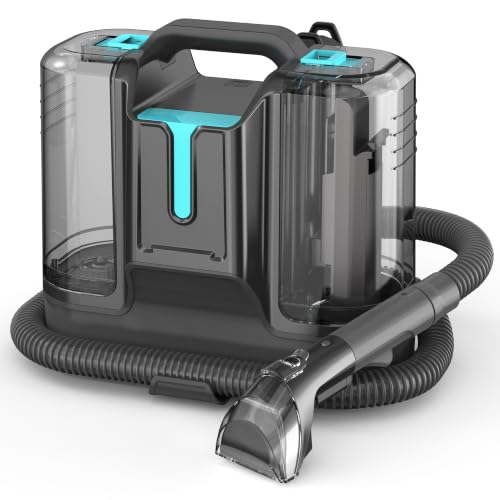 Carpet Cleaner Machine Upholstery - 450W Shampooer Couch Cleaning Portable Vacuum Rug Sofa Car Seat Fabric Mattress Pet Spot Extractor for Furniture Water Hand Held Scrubber Washer Deep Black