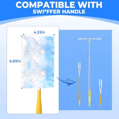 50 Pack Duster Refills Only, Microfiber Replacement Heads for Blinds, Blue - view 4