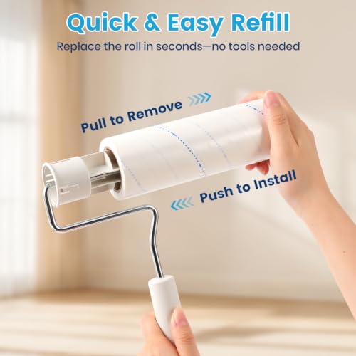 Extra Sticky Long Handle Lint Roller for Pet Hair, Floor - view 6