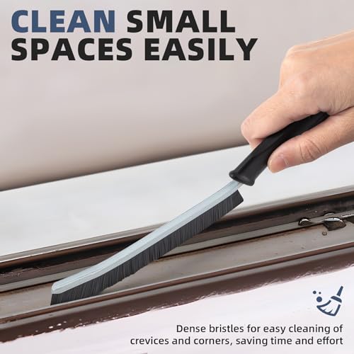 Hard Bristle Crevice Cleaning Brush - Cleaning Supplies - Grout Cleaning Brushes for Household Use - Crevice Cleaning Tool for Bathroom, Home and Kitchen (5, Black) - view 2