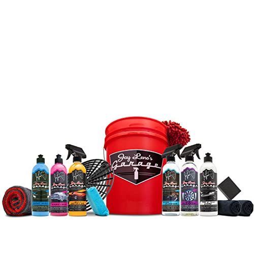 Car Detailing Kit with Bucket – Essential Car Cleaning Kit, Sprays, Liquids, Microfiber Towels, Applicators and Wash Mitt, All-in-One Car Detailing Kits for Interior & Exterior Care