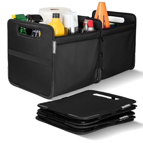 Double Trunk Caddy, 46L Trunk Storage Totes, Midnight Black