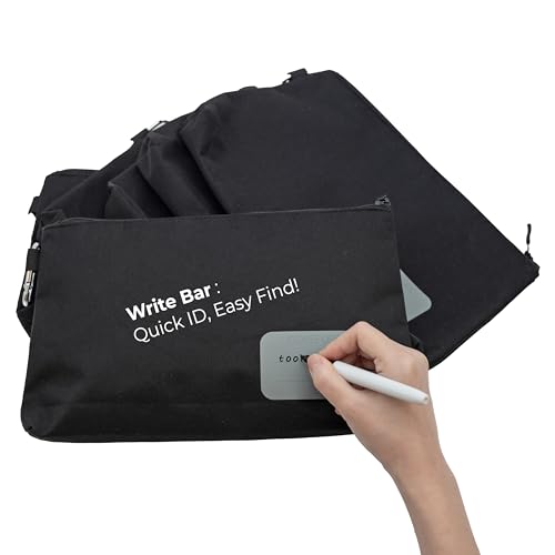 Premium Tool Pouch Zipper Bag, Small Tool Bag, Multipurpose Storage pouch, Heavy duty Flat Bottom Tool bag with YKK Zipper (6 pack Large 12inch Black) - view 6