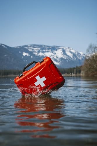905 Waterproof First Aid Case Empty – Durable, Medical First Aid Organizer Case, IP67-Rated, Dustproof, Impact-Resistant, and Floats (9.4" x 7.4" x 5.5") – Red - view 7