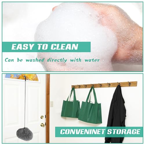 Ceiling Fan Cleaner Duster,Reusable Microfiber Ceiling Fan Blade Cleaner Duster with Extendable Long Handle Removable 13 to 48 in for Cleaning Bookshelves,Door,Window Top (Gray) - view 5