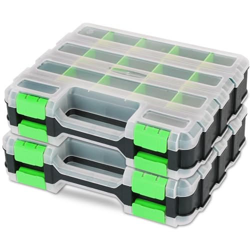 Small Parts Organizer 2Pack Storage Case Tools Box 34-Compartments
