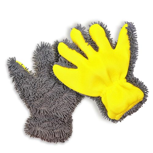 Car Wash Mitt,Microfiber Scratch Free,Detailing Cleaning Gloves,2Pack - view 2