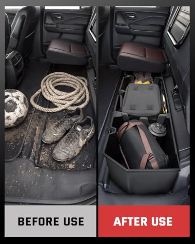 Under Seat Storage for Honda Ridgeline: 2006-2026 Crew Cab, Truck Second-Row Underseat In-Cabin Storage Bin for Ridgeline, Car Accessories Rear Under-Seat Organizer Tool Box for Ridgeline(w/ Mesh Net) - view 6