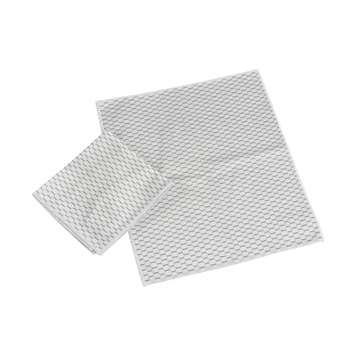 Lint-Free Microfiber Glass and Mirror Cleaning Cloths, White/Black (Set of 2) - view 2