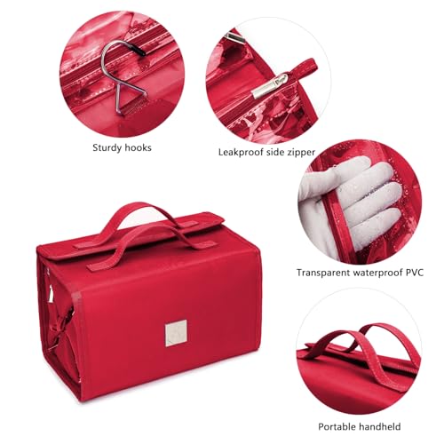 Roll Up Makeup Bag, Travel Toiletry Bag for Women with 4 Clear TSA Approved Pouches, Hanging Travel Organizer, Folding Cosmetic Bag for Men and Women - view 5