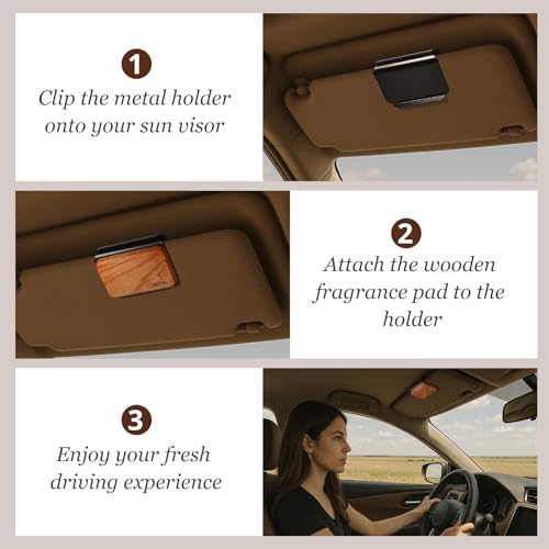 Car Air Freshener - Wood Air Freshener - Car Odor Eliminator for Visor Clip- Natural Scent Starter Kit, Vehicle Scent Diffuser for Cabin, Truck & SUV (Cabana) - view 6