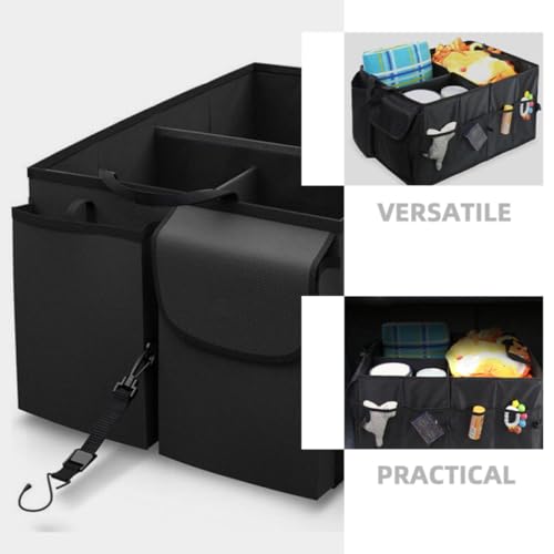 Car Trunk Storage Organizer, Black Oxford Cloth Multi-compartment Box - view 3