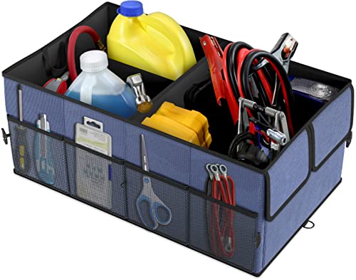Foldable Car Trunk Organizer for SUV, 3-Compartment, Blue - view 5