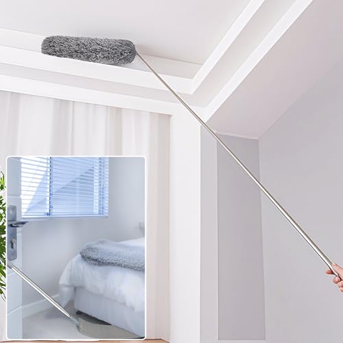 100 Inch Retractable Gap Dust Cleaner Cleaning Tools & Microfiber Feather Duster Washable and Retractable Duster Brush for Cleaning Under Appliances Furniture Ceiling Fan Dust and Cobweb Cleaner - view 7