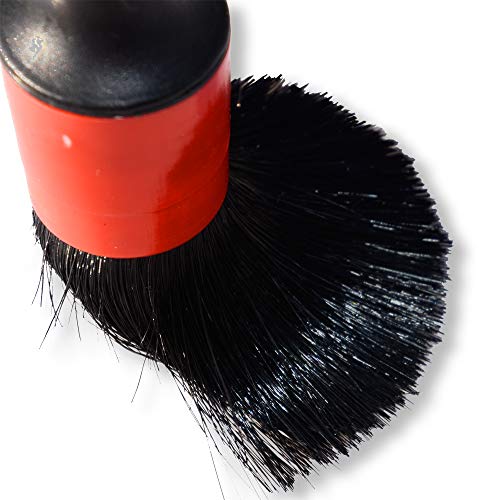 Detailing Brush Set -5 Different Sizes Premium Natural Boar Hair Mixed Fiber Plastic Handle Automotive Detail Brushes for Cleaning Wheels, Engine, Interior, Air Vents, Car, Motorcy - view 5