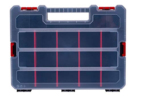 2-Pack Small Parts Organizer Box – Stackable Hardware Storage Organizer Case with 20 Compartments & Dividers – Screw, Nut, Bolt, Drill Bit Organizer for Garage, Workshop, Crafts - view 5