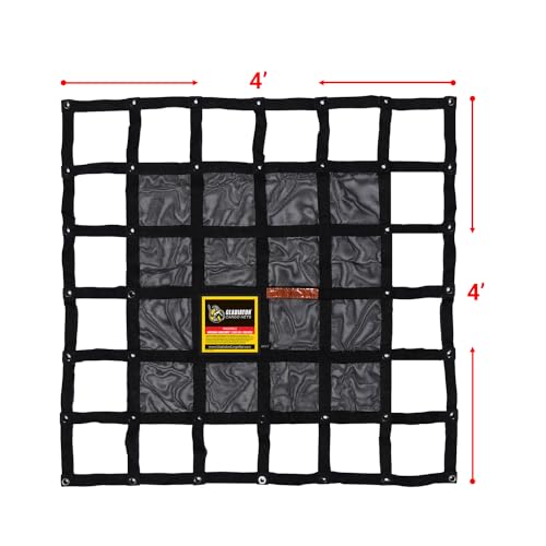 Heavy Duty Cargo Net - Truck Organizer-Interior-Roof Rack-Jeep-SUV- Baja-Camping -(GBN-100) 4' x 4' - view 2
