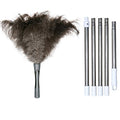 Gray Ostrich Feather Duster with 71 Inch Extendable Pole, Microfiber Duster for Home Cleaning