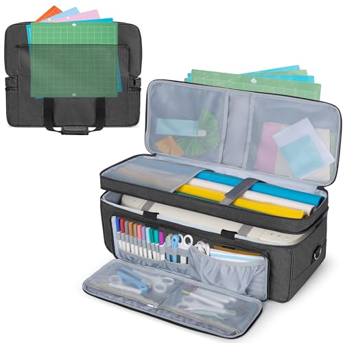 Carrying Case with Cutting Mat Pocket for Cricut Maker 4/3, Black