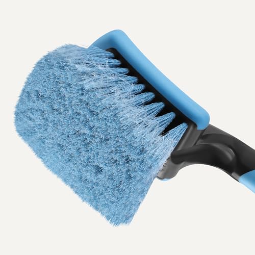 Wheel Cleaning Brush for Car Detailing, Scratch-Free Tire Brush with Ergonomic Non-Slip Handle, 9.84 Inch, Blue - view 3