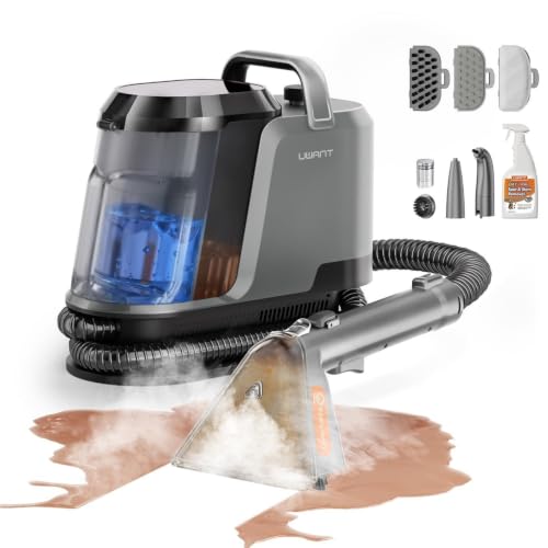 Carpet Cleaner Machine with Steam&Hot&Cold Water Modes, 18KPa Powerful Suction, Portable Carpet Steam Cleaner for Carpet, Sofa,Furniture & Pet Messes, Multi-Purpose Upholstery Cleaner Set of 1