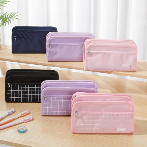 Large Pencil Case, Pencil Pouch, Pencil Bag, Pencil Box, Pure Pink - view 2