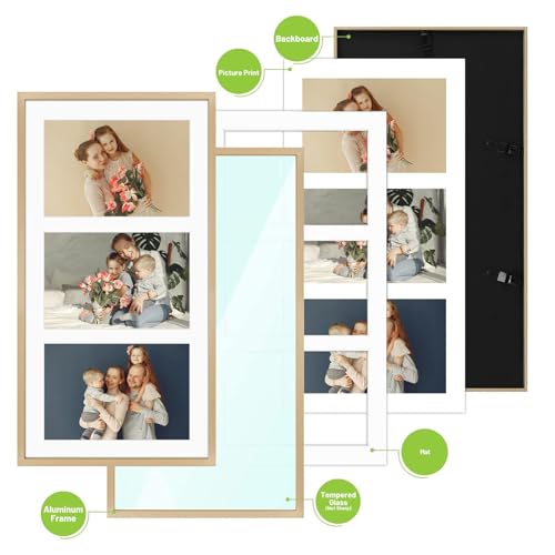 8.5x16.3 Collage Frame for 3 5x7 Photos Gold 1 Pack - view 5