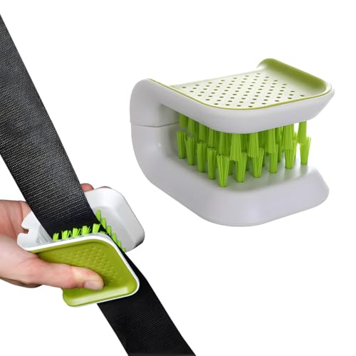 Car Seat Belt Cleaning Brush, Double Sided U-Shaped Safety Belt Bristle Scrubber Washing Tool, Multifunctional Foldable Closed Structure Seatbelt Cutlery Cleaner Brush