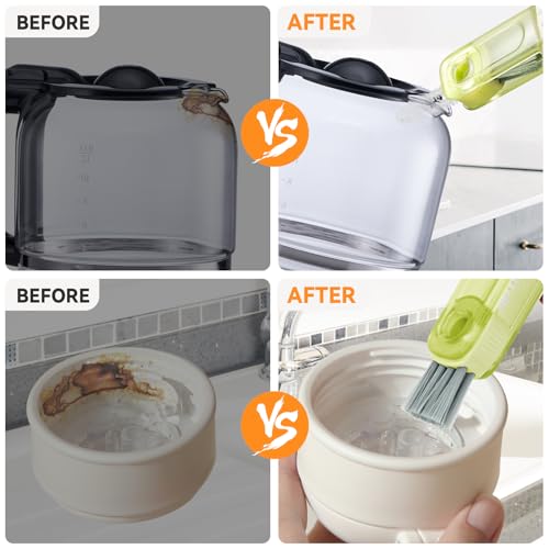 3 in 1 Cup Lid Gap Cleaning Brush Set, Multifunctional Bottle Cleaning Brush, Silicone Cup Lid Gap Cleaner, Home Kitchen Crevice Cleaning Tools (Multicolored) - view 5