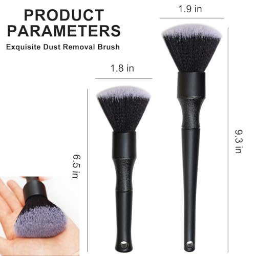 2 Microfiber Detailing Brushes, Car Interior Detailing Brush for Air Vent,Dashboard, Leather,Cleaning Tool Efficient Dust Removal for Car Interior, Computers, Keyboards, Digital Device - view 4