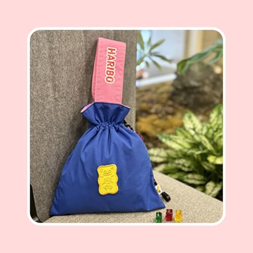 Haribo Gummy Bear Drawstring Pouch, Soft Polyester Lined Bag with Drawcord, Cute Portable Storage for Small Items - view 6