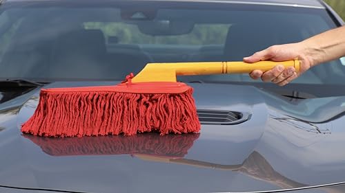62442 Standard Car Duster with Wooden Handle,Red - view 5