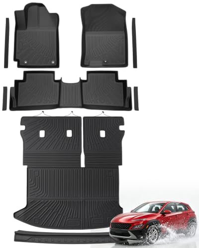 Car Floor Mats for Hyundai Kona 2018-2023 (Gas Only), Black