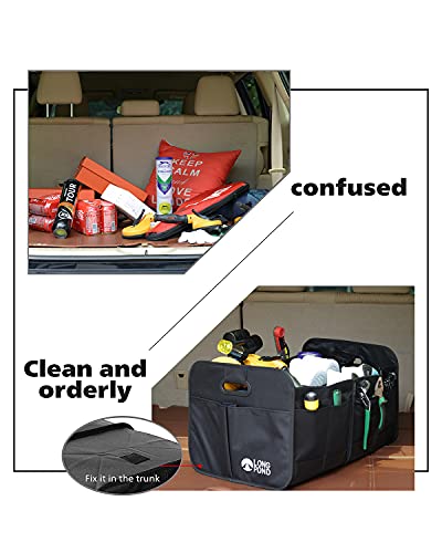 Car Trunk Organizer, Storage for SUVs or Sedans, Foldable Cargo Containers with 9 Pockets and Reinforced Handles, with Non-Slip Bottom, Collapsible Storage for SUVs, Sedans, or Any Cars - view 3