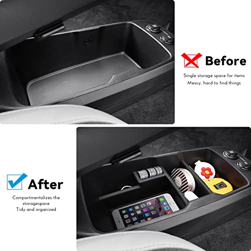 Center Console Lower Organizer Tray Compatible for Kia EV6 Accessories 2026 2025 2024 2023 Armrest Bottom Storage Box (Blue) - view 2